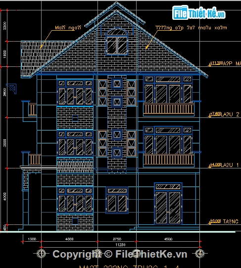 File cad,kết cấu biệt thự,biệt thự 3 tầng,Thiết kế biệt thự